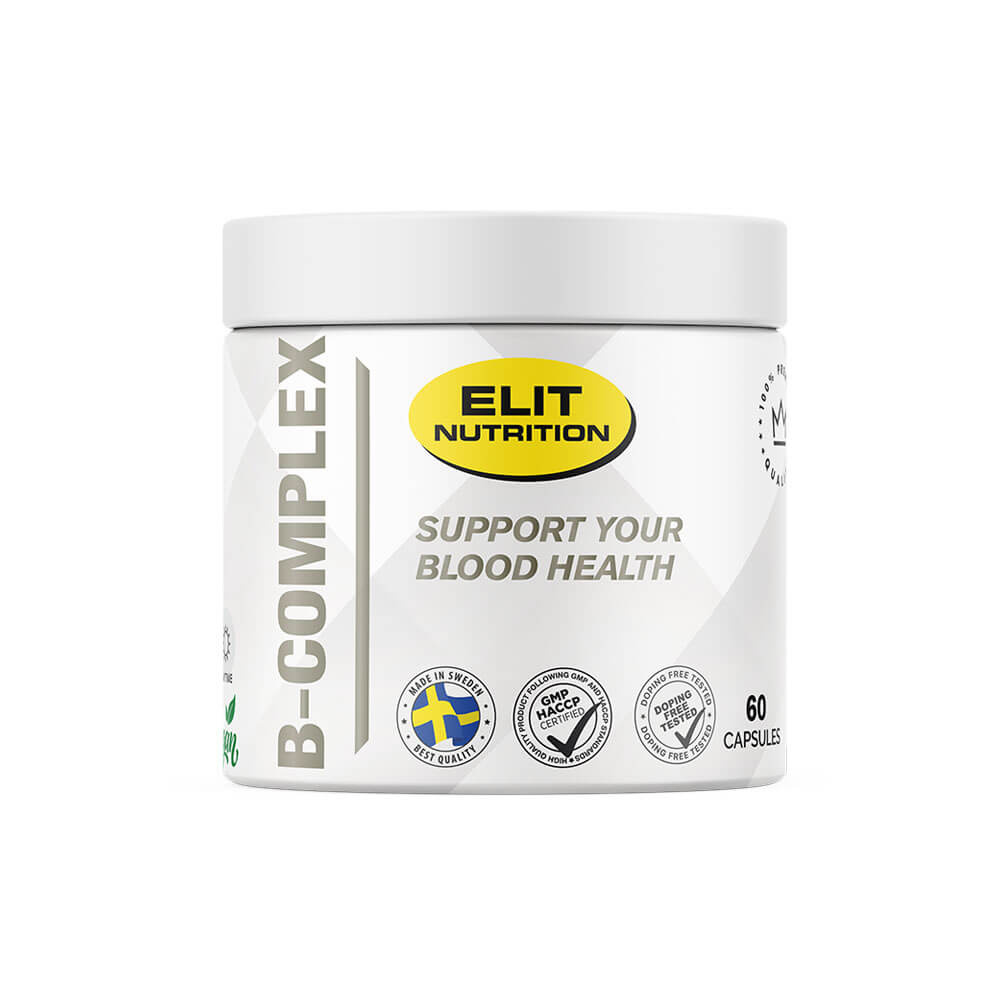 Elit Nutrition B-Complex, 60 caps i gruppen Kosttillskott & Livsmedel / Vitaminer / B-vitamin hos Tillskottsbolaget (ELIT67423)