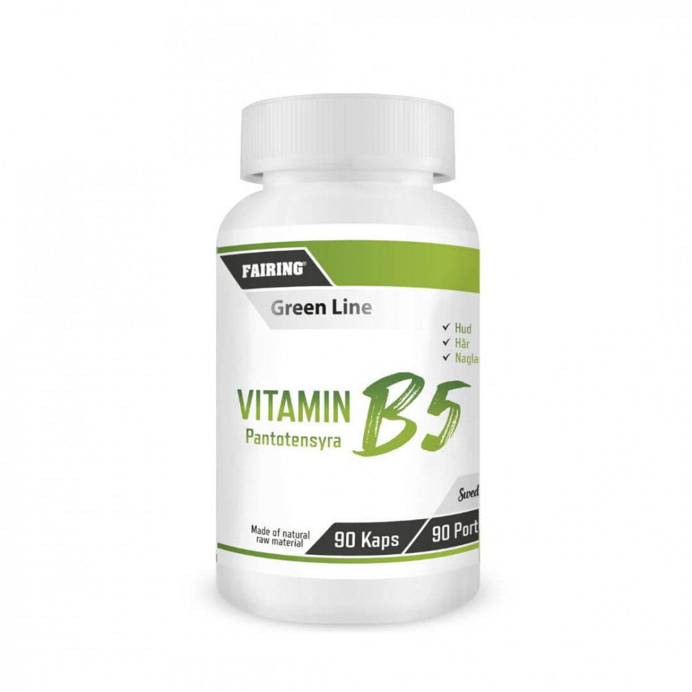 Fairing Vitamin B5, 90 caps i gruppen Kosttillskott & Livsmedel / Vitaminer / B-vitamin hos Tillskottsbolaget (FAIRING67912)