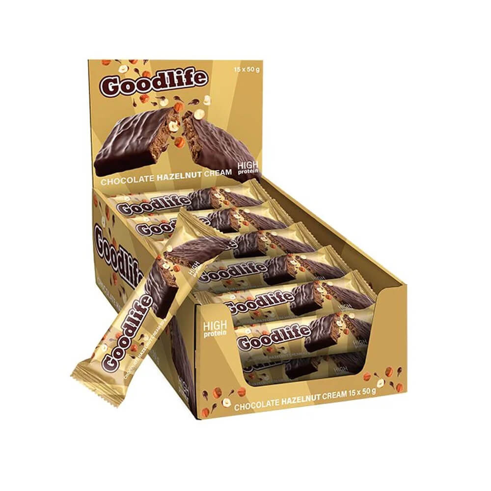15 x Goodlife Proteinbar, 50 g (Chocolate Hazelnut Cream) i gruppen Bars / Proteinbars hos Tillskottsbolaget (GOODLIFE4344)