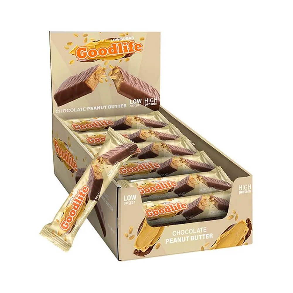 15 x Goodlife Proteinbar LOW SUGAR, 50 g (Chocolate Peanut Butter) i gruppen Bars / Proteinbars hos Tillskottsbolaget (GOODLIFE6574)