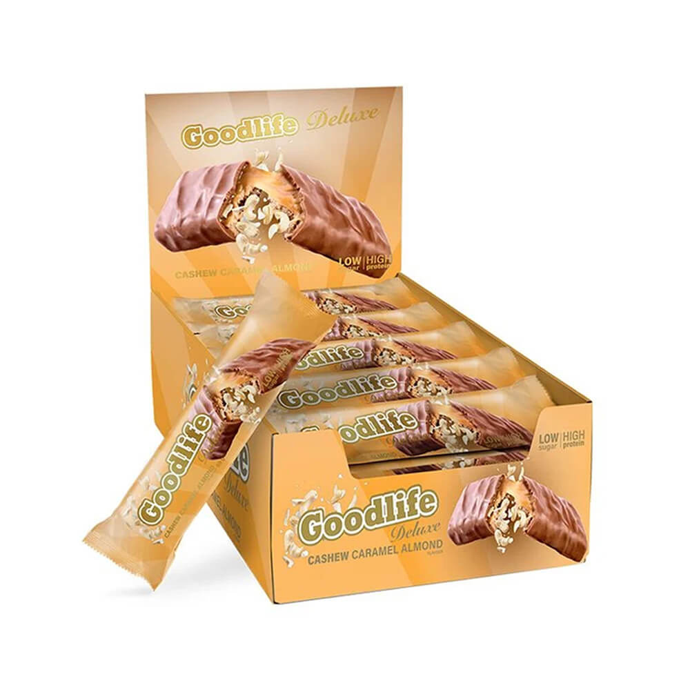 12 x Goodlife Deluxe Proteinbar, 60 g (Cashew Caramel Almond) i gruppen REA! / Kampanjer hos Tillskottsbolaget (GOODLIFE8645)