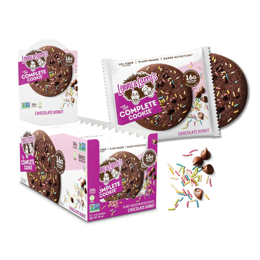 12 x Lenny & Larrys The Complete Cookie, 113 g (Chocolate Donut) i gruppen Bars / Proteinbars hos Tillskottsbolaget (LENNY65893)