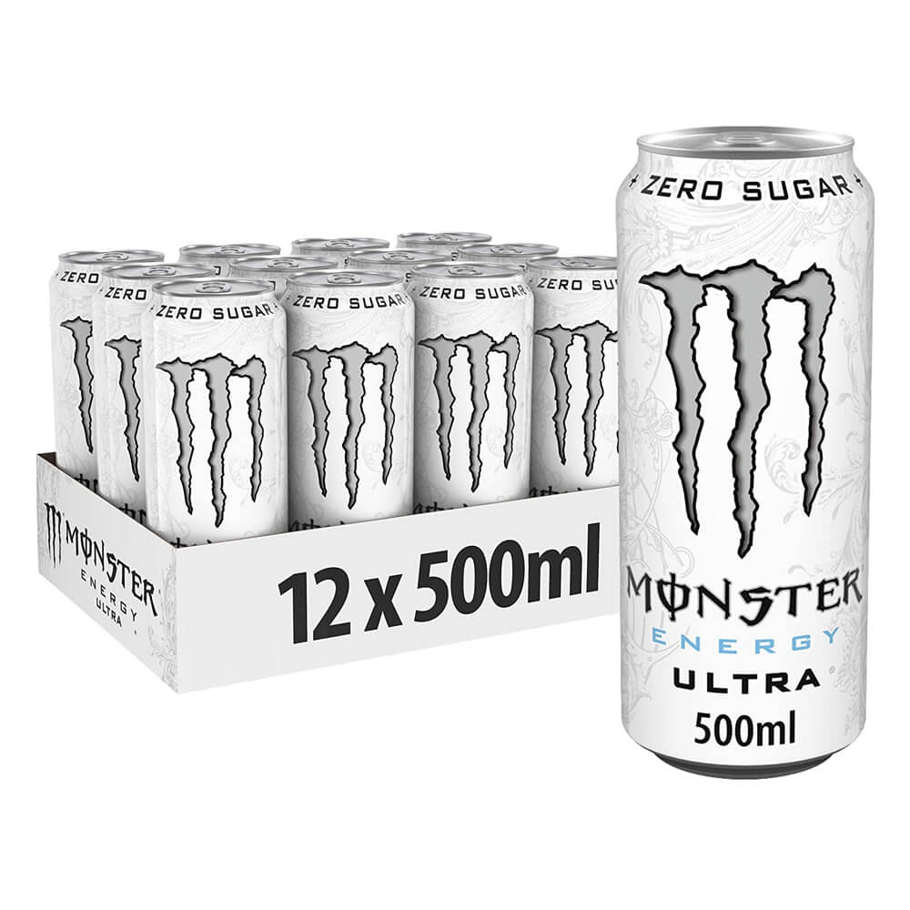 12 x Monster Energy, 500 ml (Ultra White) i gruppen Drycker / Energidryck hos Tillskottsbolaget (MONSTER622)