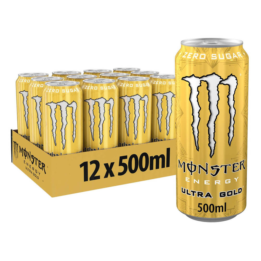 12 x Monster Energy, 500 ml (Ultra Gold) i gruppen Drycker / Energidryck hos Tillskottsbolaget (MONSTER7568)