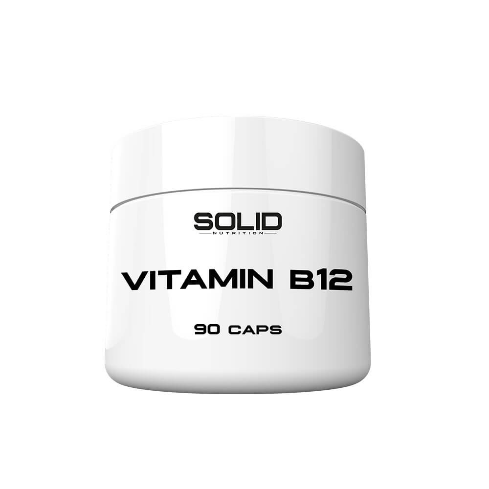 SOLID Nutrition Vitamin B12, 90 caps i gruppen Kosttillskott & Livsmedel / Vitaminer / B-vitamin hos Tillskottsbolaget (SOLID4153)