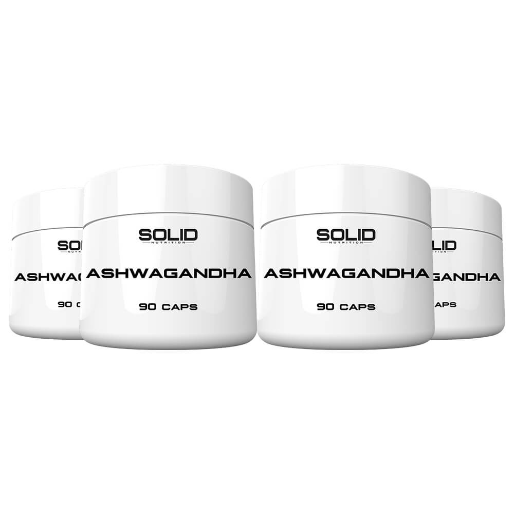 4 x SOLID Nutrition Ashwagandha, 90 caps i gruppen Kosttillskott & Livsmedel / Hlsokost / Adaptogener hos Tillskottsbolaget (SOLID5536)