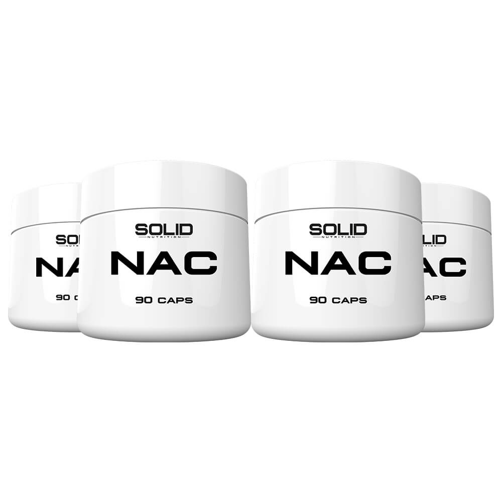 4 x SOLID Nutrition NAC, 90 caps i gruppen Kosttillskott & Livsmedel / Aminosyror / NAC hos Tillskottsbolaget (SOLID5653)