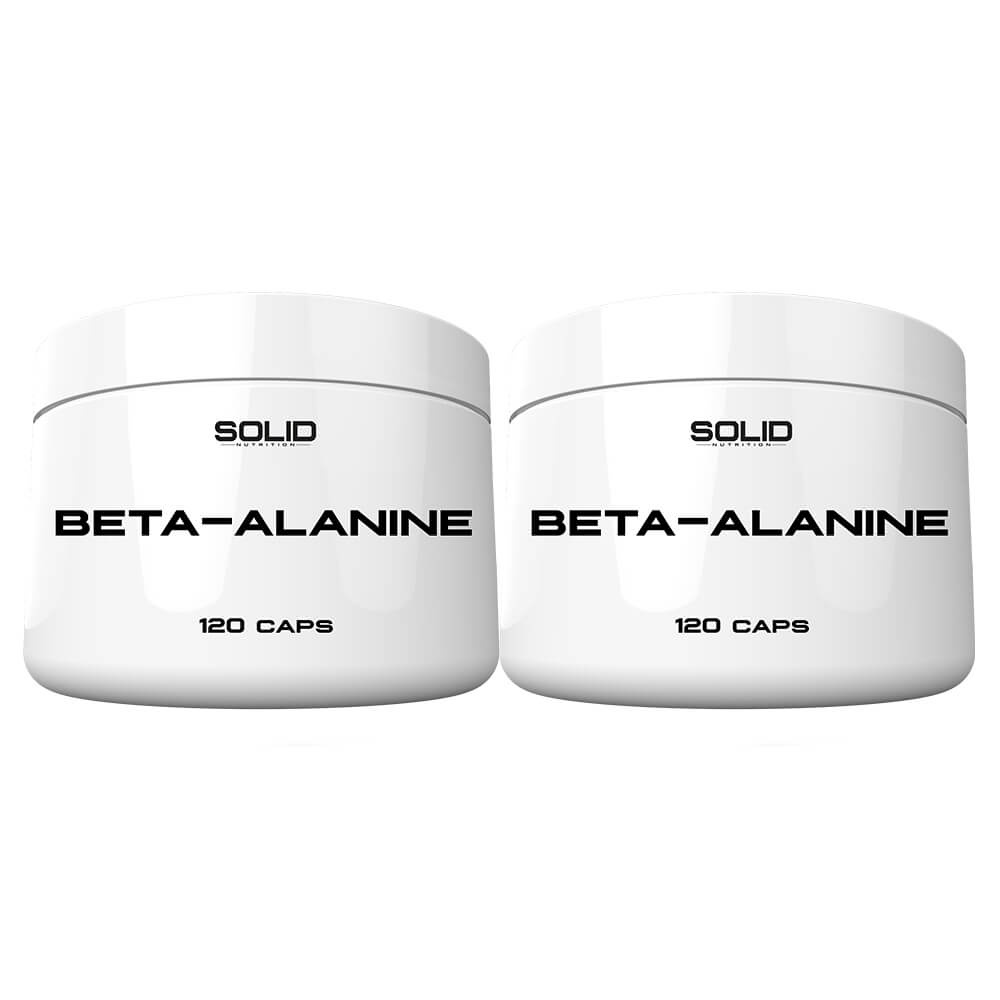 2 x SOLID Nutrition Beta-Alanine, 120 mega caps i gruppen Kosttillskott & Livsmedel / Aminosyror / Beta-Alanin hos Tillskottsbolaget (SOLID56535)
