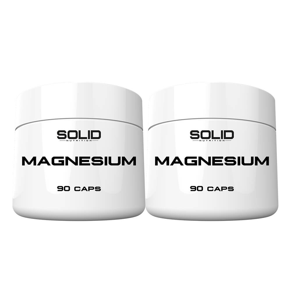 2 x SOLID Nutrition Magnesium, 90 caps i gruppen Kosttillskott & Livsmedel / Mineraler / Magnesium hos Tillskottsbolaget (SOLID5667)