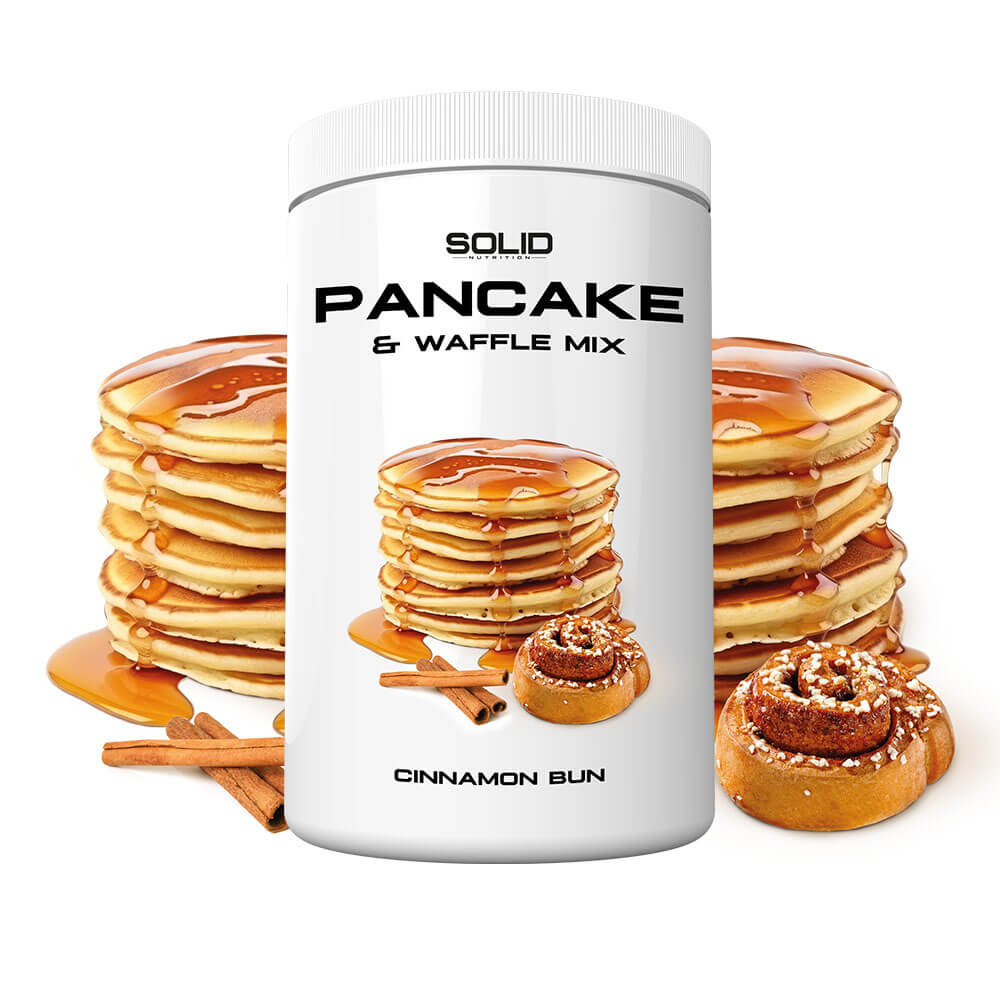 SOLID Nutrition Pancake & Waffle Mix, 750 g (Cinnamon Bun) i gruppen Kosttillskott & Livsmedel / Livsmedel / Proteinpannkakor hos Tillskottsbolaget (SOLID65674-3)