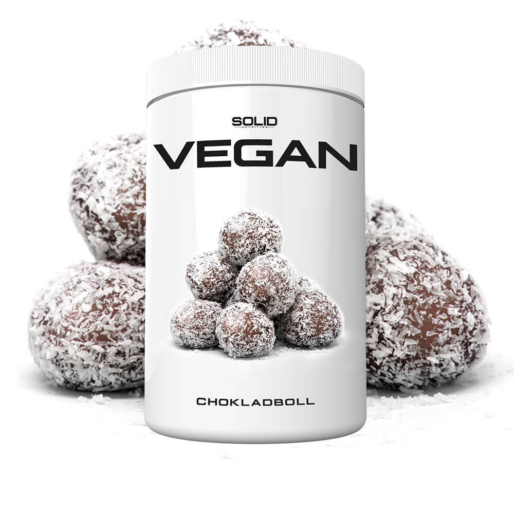 SOLID Nutrition Vegan, 750 g (Chokladboll) i gruppen Kosttillskott & Livsmedel / Proteinpulver / Isolatprotein hos Tillskottsbolaget (SOLID657433-1)