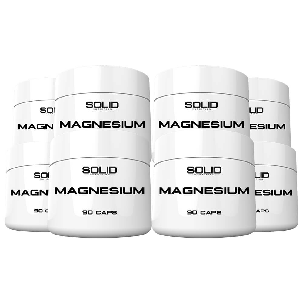 8 x SOLID Nutrition Magnesium, 90 caps i gruppen Kosttillskott & Livsmedel / Mineraler / Magnesium hos Tillskottsbolaget (SOLID673211)
