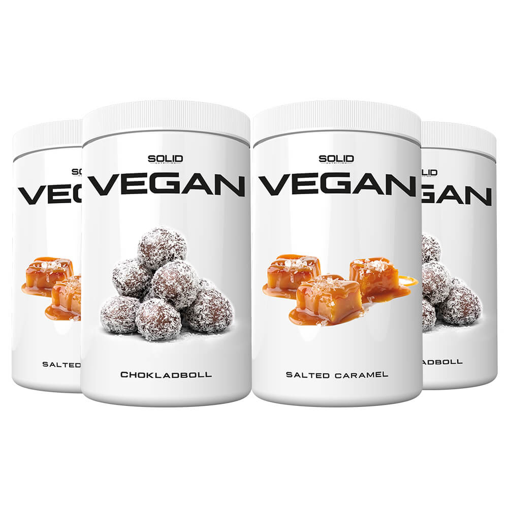 4 x SOLID Nutrition Vegan, 750 g i gruppen Kosttillskott & Livsmedel / Proteinpulver / Veganskt protein hos Tillskottsbolaget (SOLID7562)