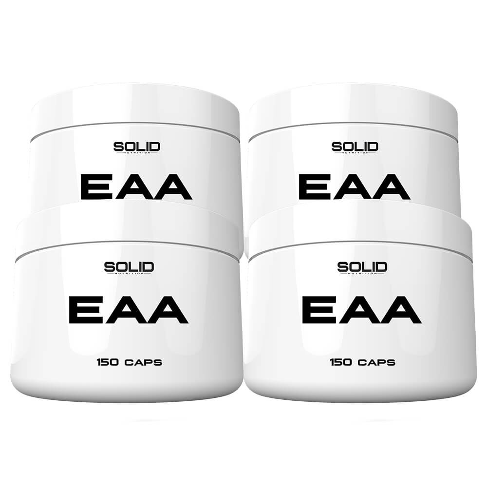 4 x SOLID Nutrition EAA, 150 mega caps i gruppen Kosttillskott & Livsmedel / Aminosyror / EAA hos Tillskottsbolaget (SOLID7568)