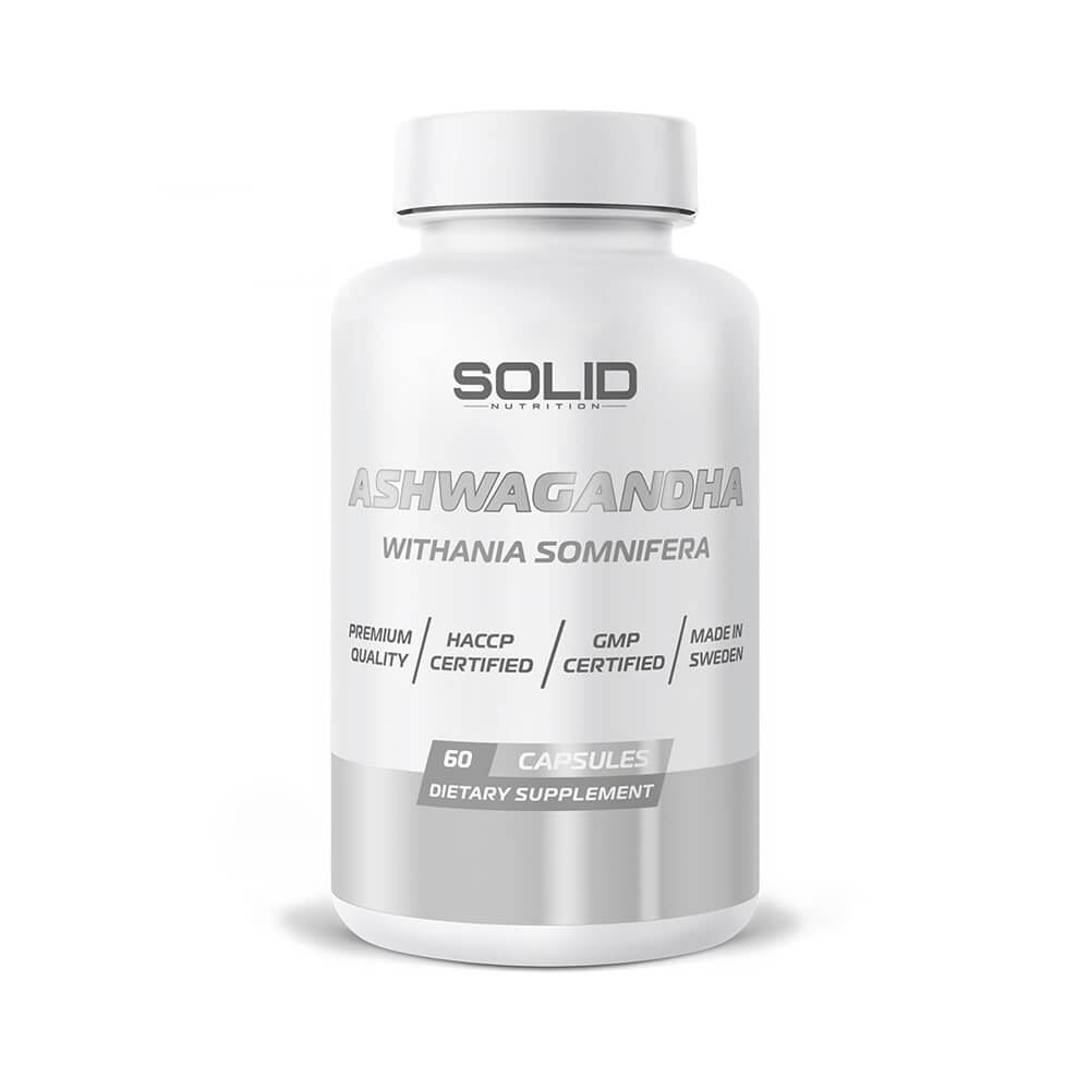 SOLID Nutrition Ashwagandha, 90 caps i gruppen Kosttillskott & Livsmedel / Hlsokost / Adaptogener hos Tillskottsbolaget (SOLID75684)