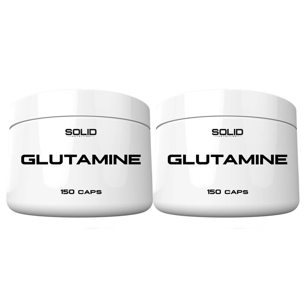 2 x SOLID Nutrition Glutamine, 150 mega caps i gruppen Kosttillskott & Livsmedel / Aminosyror / Glutamin hos Tillskottsbolaget (SOLID7644323)