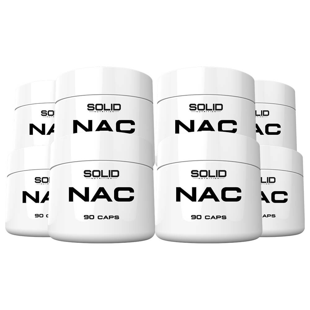 8 x SOLID Nutrition NAC, 90 caps i gruppen Kosttillskott & Livsmedel / Aminosyror / NAC hos Tillskottsbolaget (SOLID7674)