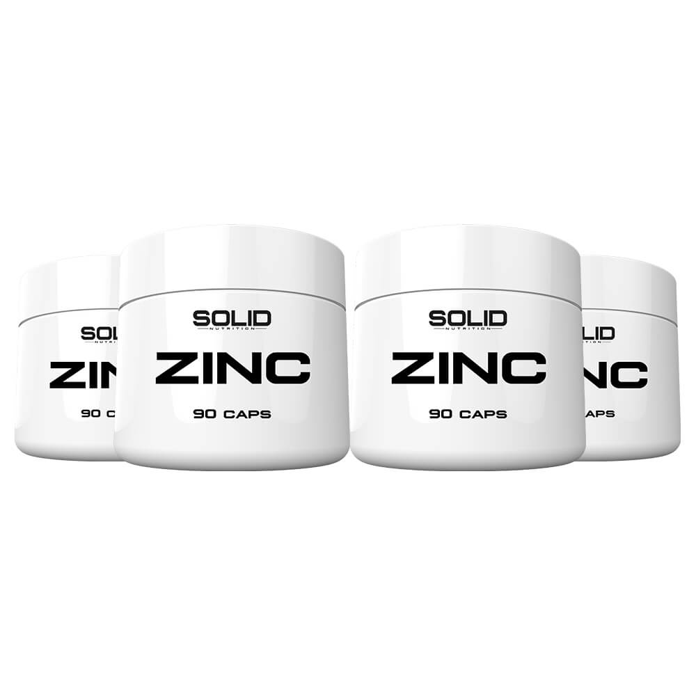 4 x SOLID Nutrition Zinc, 90 caps i gruppen Kosttillskott & Livsmedel / Mineraler / Zink hos Tillskottsbolaget (SOLID7683)