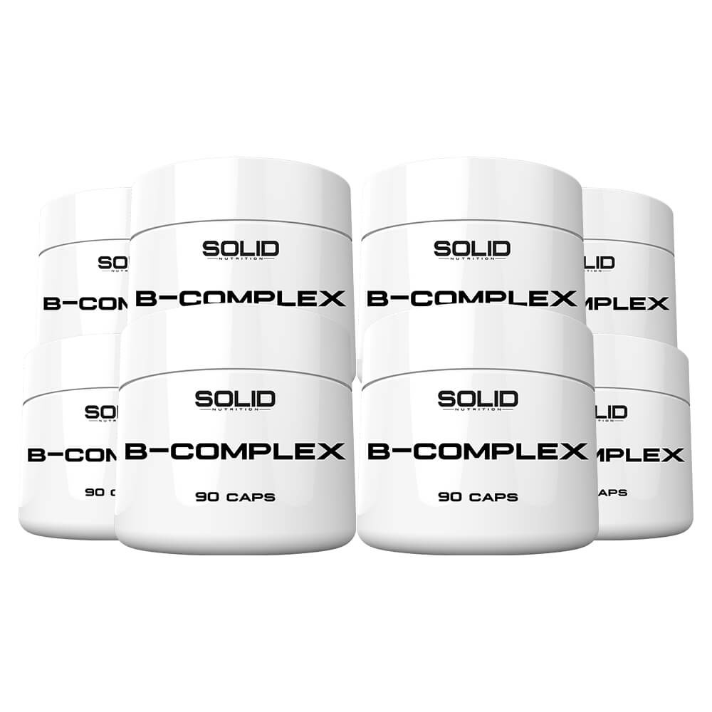 8 x SOLID Nutrition B-Complex, 90 caps i gruppen Kosttillskott & Livsmedel / Vitaminer / B-vitamin hos Tillskottsbolaget (SOLID7699)
