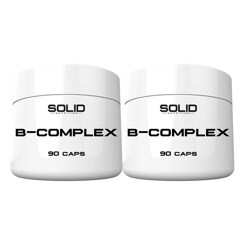 2 x SOLID Nutrition B-Complex, 90 caps i gruppen Kosttillskott & Livsmedel / Vitaminer / B-vitamin hos Tillskottsbolaget (SOLID788)