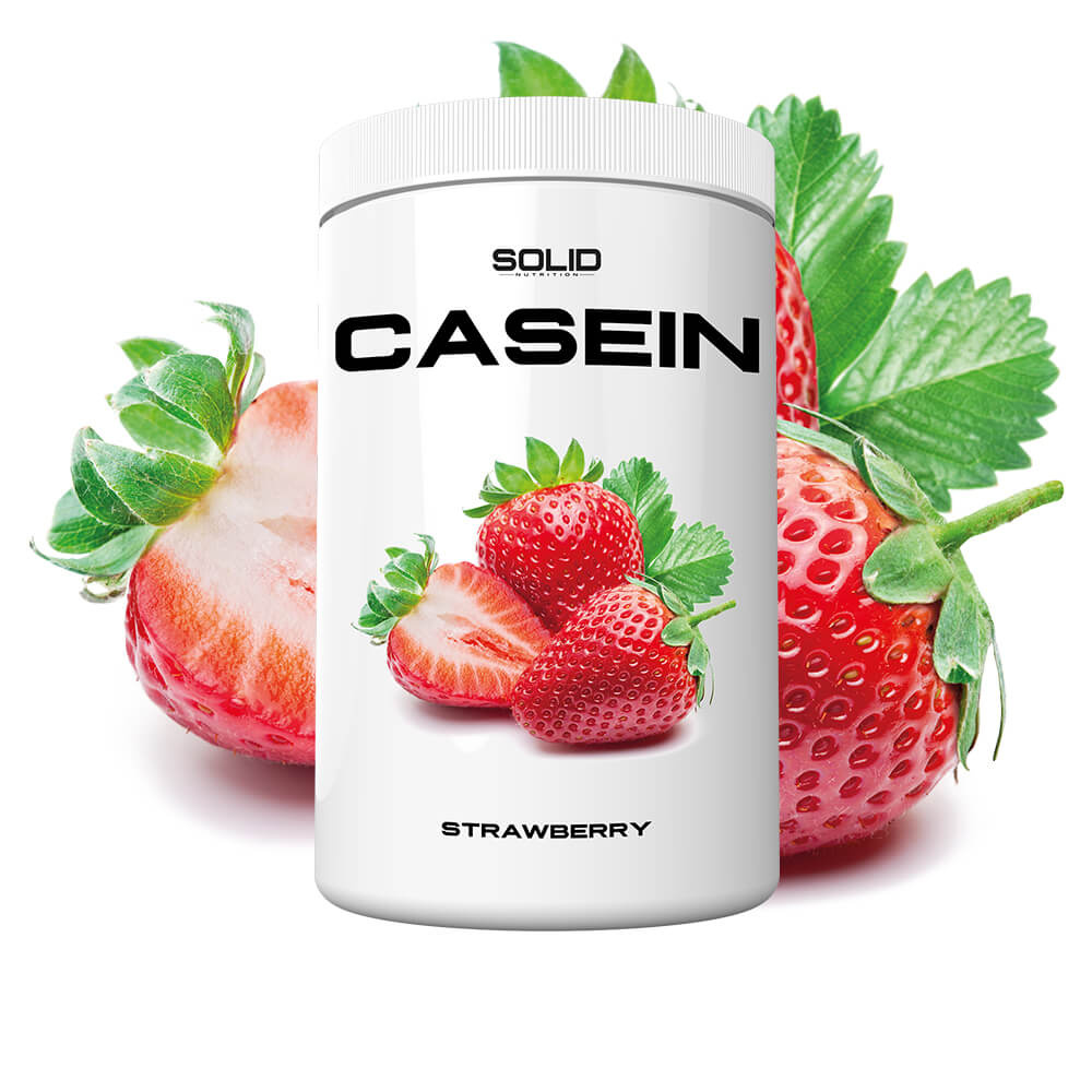 SOLID Nutrition Casein, 750 g (Strawberry) i gruppen Kosttillskott & Livsmedel / Proteinpulver / Kaseinprotein hos Tillskottsbolaget (SOLIDCASEIN1-5)