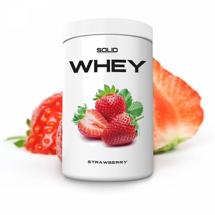 SOLID Nutrition Whey, 750 g (Strawberry) i gruppen Kosttillskott & Livsmedel / Proteinpulver / Vassleprotein / Whey protein hos Tillskottsbolaget (SOLIDWHEY-7)