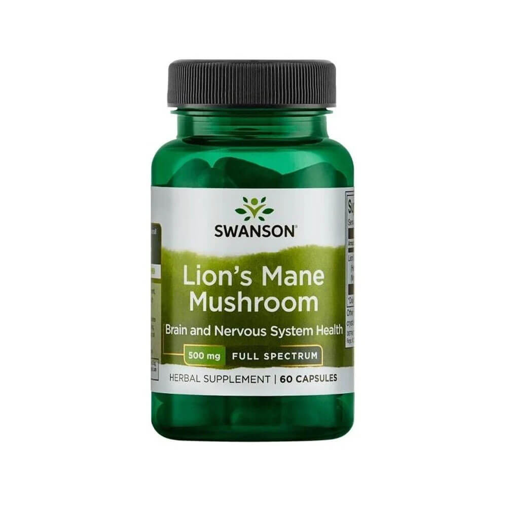 Swanson Full Spectrum Lion's Mane Mushroom, 500 mg, 60 caps i gruppen Kosttillskott & Livsmedel / Hlsokost / Antioxidanter hos Tillskottsbolaget (SWANSON6734)