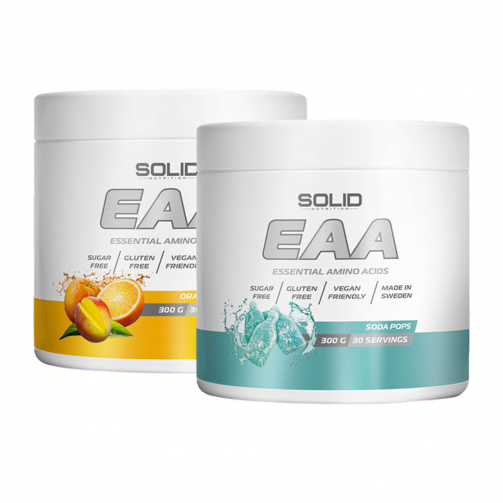 2 x SOLID Nutrition EAA, 300 g i gruppen Kosttillskott & Livsmedel / Aminosyror / EAA hos Tillskottsbolaget (2SOLIDEAA)