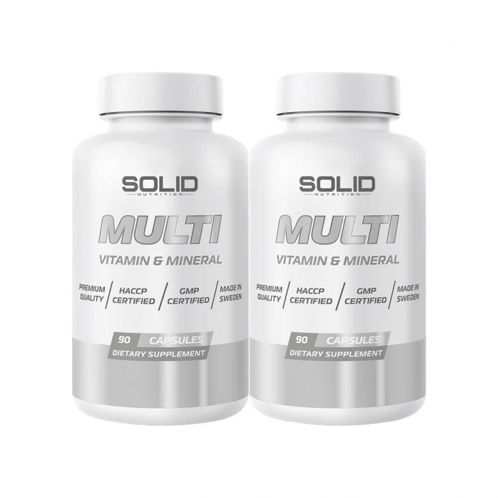 2 x SOLID Nutrition MULTI, 90 tabs i gruppen Kosttillskott & Livsmedel / Vitaminer / Multivitamin hos Tillskottsbolaget (2SOLIDMULTI)