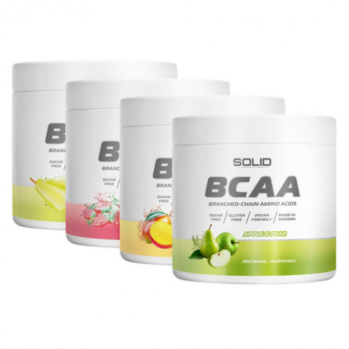 4 x SOLID Nutrition BCAA, 300 g i gruppen Kosttillskott & Livsmedel / Aminosyror / BCAA hos Tillskottsbolaget (4SOLIDBCAA1)