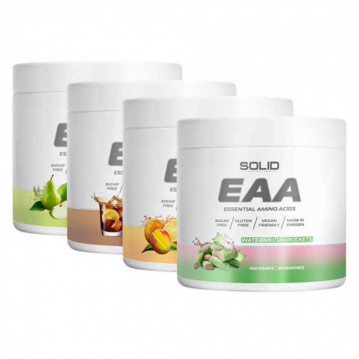 4 x SOLID Nutrition EAA, 300 g i gruppen Kosttillskott & Livsmedel / Aminosyror / EAA hos Tillskottsbolaget (4SOLIDEAA)