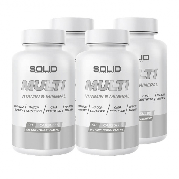 4 x SOLID Nutrition MULTI, 90 tabs i gruppen Kosttillskott & Livsmedel / Vitaminer / Multivitamin hos Tillskottsbolaget (4SOLIDMULTI)