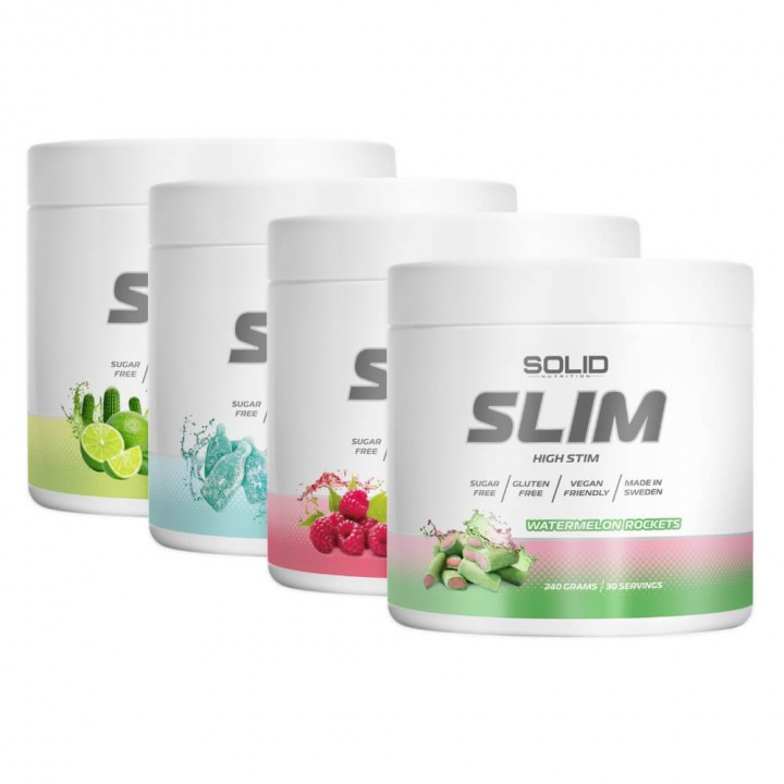 4 x SOLID Nutrition SLIM, 240 g i gruppen Kosttillskott & Livsmedel / Viktminskning / Fettförbrännare hos Tillskottsbolaget (4SOLIDSLIM)