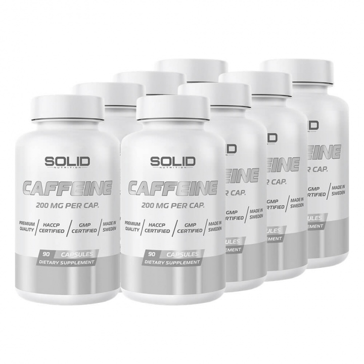 8 x SOLID Nutrition Caffeine, 90 caps i gruppen Kosttillskott & Livsmedel / Prestationshöjare / Koffein hos Tillskottsbolaget (8SOLIDCAFFEINE)