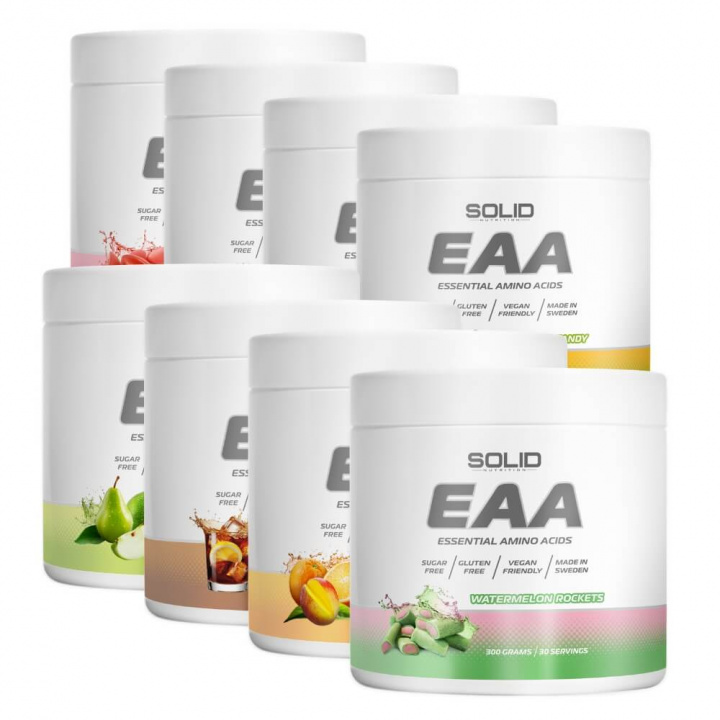 8 x SOLID Nutrition EAA, 300 g i gruppen Kosttillskott & Livsmedel / Aminosyror / EAA hos Tillskottsbolaget (8SOLIDEAA)