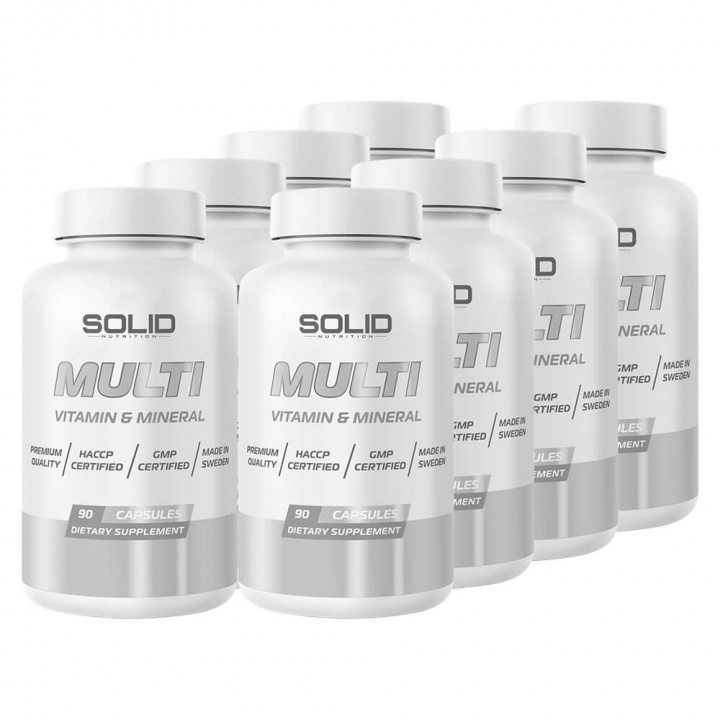 8 x SOLID Nutrition MULTI, 90 tabs i gruppen Kosttillskott & Livsmedel / Vitaminer / Multivitamin hos Tillskottsbolaget (8SOLIDMULTI)