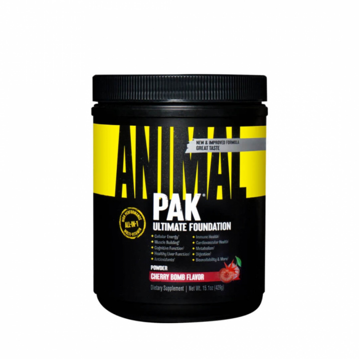 Universal Nutrition Animal Pak Powder, 44 scoops (Cherry Bomb Flavor) i gruppen Kosttillskott & Livsmedel / Vitaminer / Multivitamin hos Tillskottsbolaget (ANIMAL9543-2)