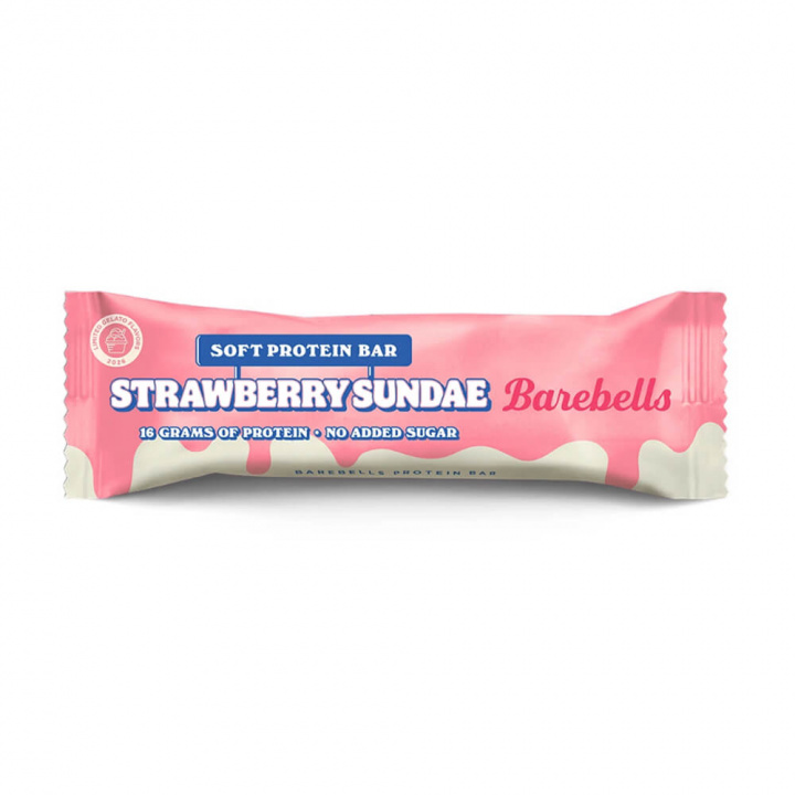 Barebells Proteinbar, 55 g (Strawberry Sundae) i gruppen Bars / Proteinbars hos Tillskottsbolaget (BAREBELLS1CCL12C-23)
