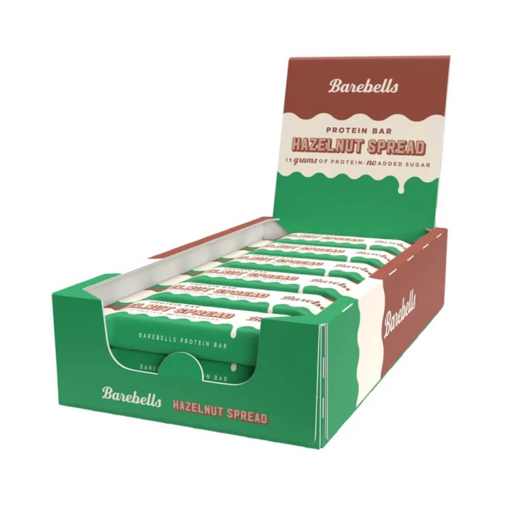 12 x Barebells Proteinbars, 45 g (Hazelnut Spread) i gruppen Bars / Proteinbars hos Tillskottsbolaget (BAREBELLS2749)
