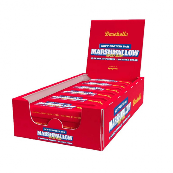 12 x Barebells Proteinbars, 55 g (Rocky Road Nutty Marshmallow) i gruppen Bars / Proteinbars hos Tillskottsbolaget (BAREBELLS7533)