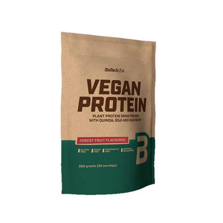 BioTechUSA Vegan Protein, 500 g (Forest Fruit) i gruppen Kosttillskott & Livsmedel / Proteinpulver / Laktosfritt Protein hos Tillskottsbolaget (BIOTECH75332-1)