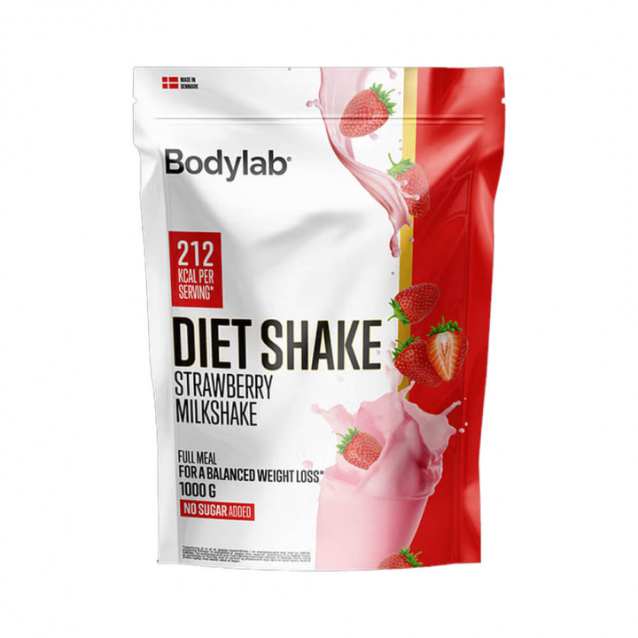 Bodylab Diet Shake, 1000 g (Strawberry Milkshake) i gruppen Kosttillskott & Livsmedel / Viktminskning hos Tillskottsbolaget (BODYLAB053-1)