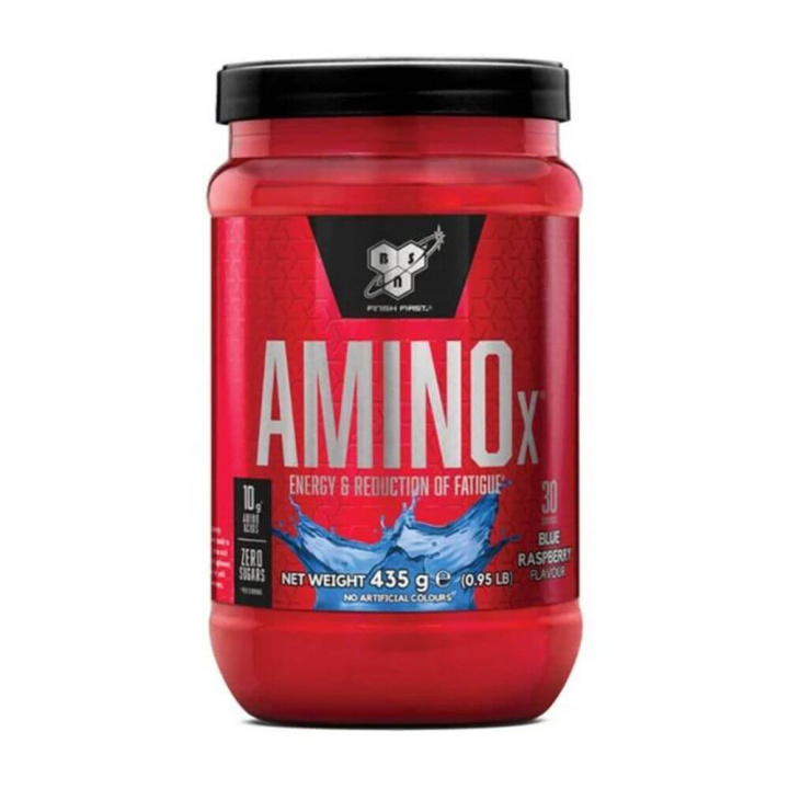 BSN Amino-X, 435 g (Blue Raspberry) i gruppen Kosttillskott & Livsmedel / Aminosyror / Aminosyrakomplex hos Tillskottsbolaget (BSN001BR)