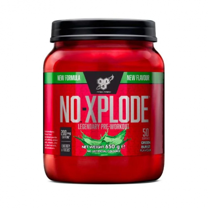 BSN N.O.-Xplode Legendary, 50 servings (Green Burst) i gruppen Kosttillskott & Livsmedel / Prestationshöjare / Pre-Workout / PWO hos Tillskottsbolaget (BSN684-1)