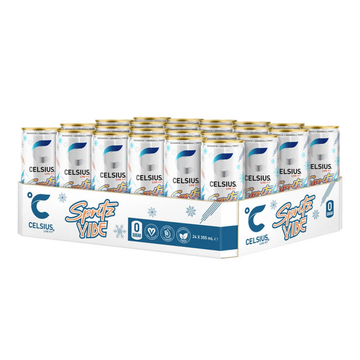 24 x Celsius, 355 ml (Spritz Vibe) i gruppen Shoppa efter Tema / Glutenfria Kosttillskott hos Tillskottsbolaget (CELSIUS765784)