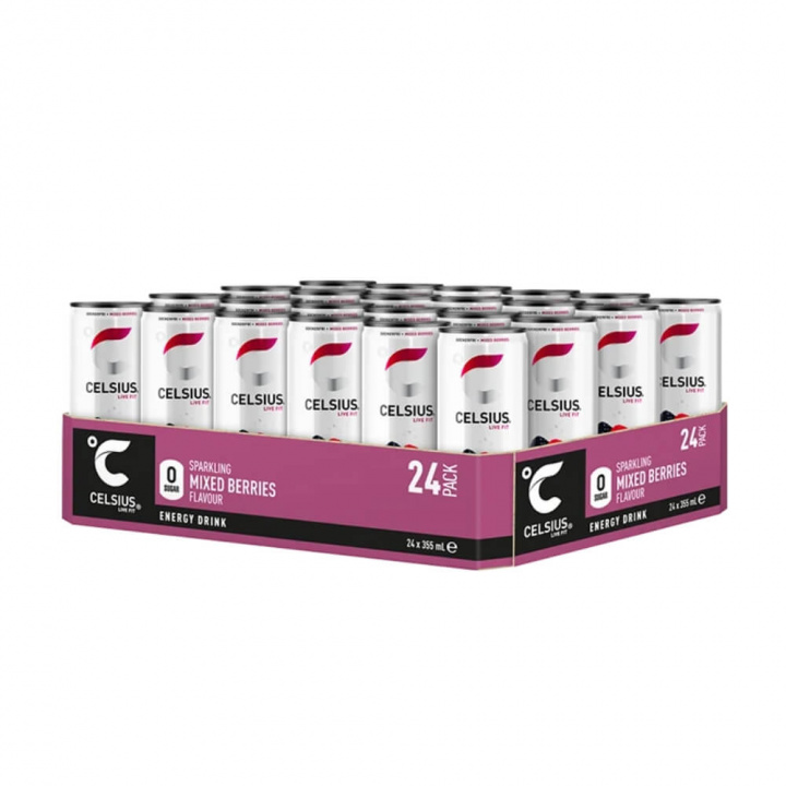 24 x Celsius, 355 ml (Wild Berries) i gruppen Shoppa efter Tema / Glutenfria Kosttillskott hos Tillskottsbolaget (CELSIUS86893)