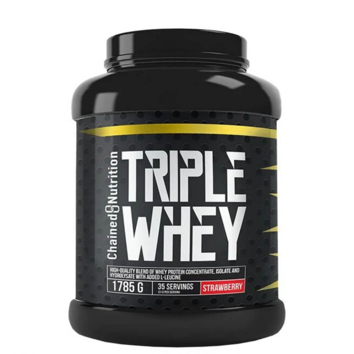 Chained Nutrition Triple Whey, 1785 g (Strawberry) i gruppen Kosttillskott & Livsmedel / Proteinpulver / Vassleprotein / Whey protein hos Tillskottsbolaget (CHAINED7643-1)