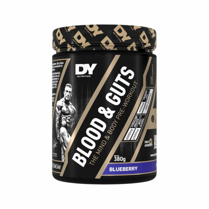 DY Nutrition Blood & Guts, 380 g (Blueberry) i gruppen Kosttillskott & Livsmedel / Prestationshöjare / Pre-Workout / PWO hos Tillskottsbolaget (DY8493-1)
