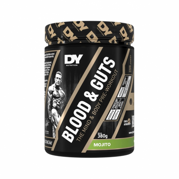 DY Nutrition Blood & Guts, 380 g (Mojito) i gruppen Kosttillskott & Livsmedel / Prestationshöjare / Pre-Workout / PWO hos Tillskottsbolaget (DY8493-5)