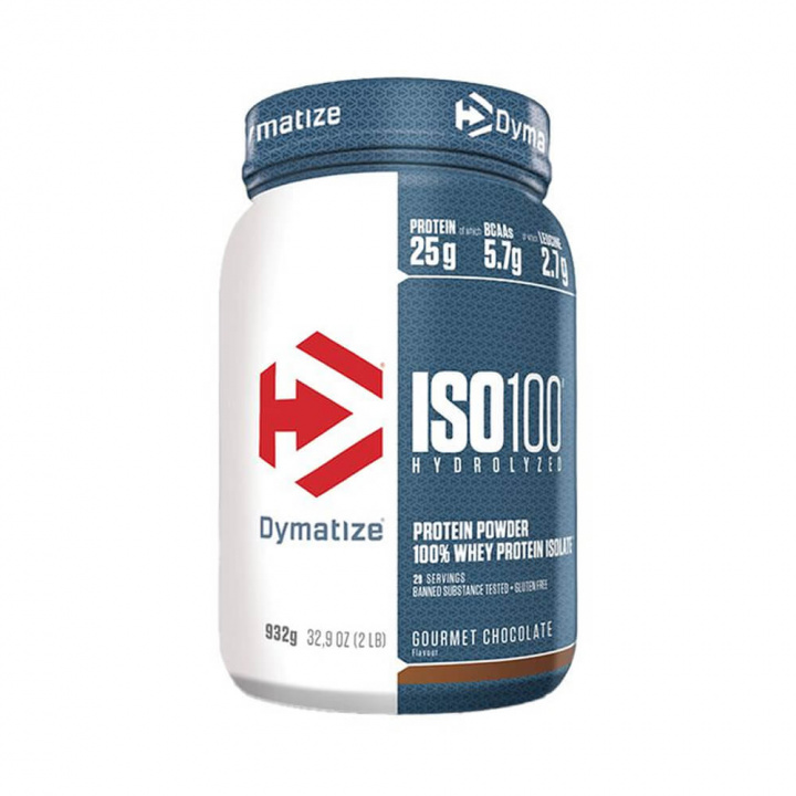 Dymatize Iso-100, 932 g (Gourmet Chocolate) i gruppen Kosttillskott & Livsmedel / Proteinpulver / Hydrolysat hos Tillskottsbolaget (DYMATIZE7683-2)